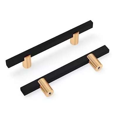 10 Pack Cabinet Handles Black And Gold Cabinet Pulls 3 Inch Matte Black Cabin... • $44.76