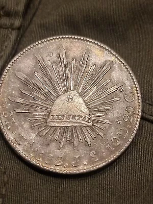 MEXICO 1882 8 REALES SILVER Unc Beautiful Toning Silver Coin • £79