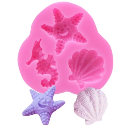 £1.99 • Buy Shells Starfish Fish Silicone Sugarcraft Mould Chocolate Fondant Jelly Mold