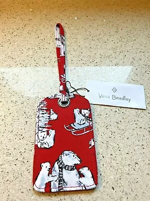 Vera Bradley Luggage Tag In Beary Merry Red Polar Bear Pattern • $11