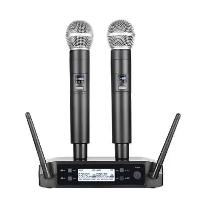 Professional 2 Channel UHF Wireless Dual Microphone Cordless Handheld Mic System • £35.94