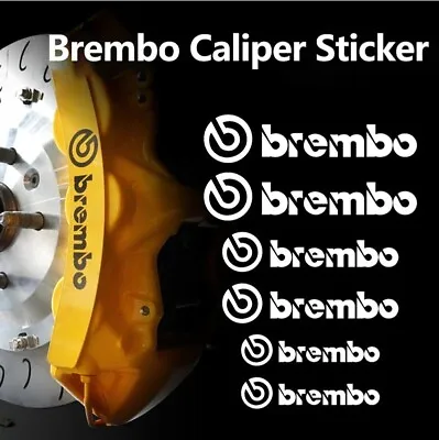 6 X Brembo High Temperature Brake Caliper Decals Stickers Vinyl Silver AUS Stock • $9.50