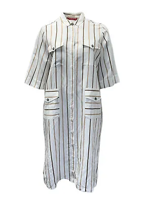 Marina Rinaldi Women's White Denotato Striped Shirt Dress Size 20W/29 NWT • $146.25