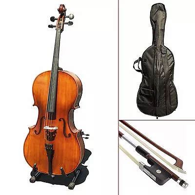 Paititi CE3005PE Scholar 256 Ebony Fitted Matte Finish Acoustic Cello 1/2 Size • $389.99