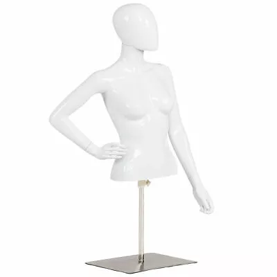 Female Mannequin Realistic Man Half Body Head Turn Dress Form Display W/ Base • $79.99