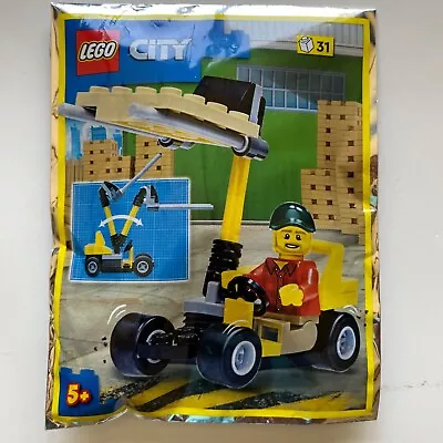 LEGO City Forklift Driver With Forklift Truck Foil Pack Set Minifigure SEALED • $7.99