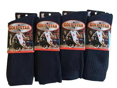 3 OR 12 Pairs Men's Crew Socks Cotton Cushion White Sport 10-13  Multi-color • $6.99