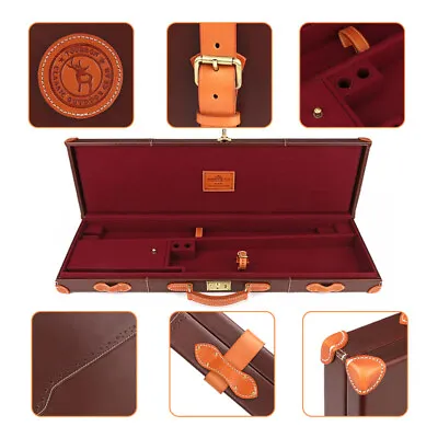 TOURBON Leather Shotgun Case O/U SXS Gun Storage Hard Box Safety Carry Hunt Gift • $404.99