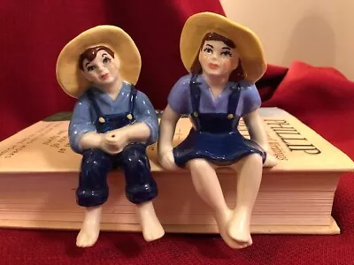 Ceramic Arts Studio Farm Girl And Boy Shelf Sitters(B) • $30