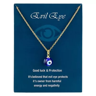 $0.80 • Buy Lucky Evil Eye Beads Necklace Turkish Blue Eye Pendant Clavicle Chain Women Gift