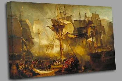 £29.99 • Buy Turner The Battle Of Trafalgar 21 October 1805 Canvas Wall Art Ready To Hang
