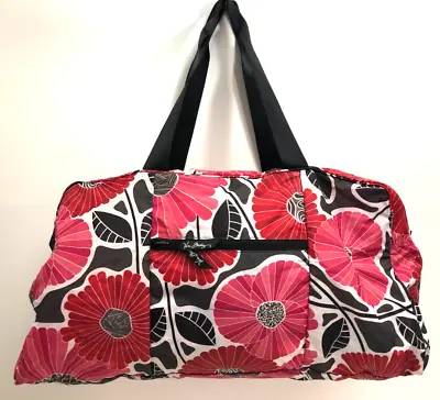 Vera Bradley Cheery Blossoms Collapsible Duffle Bag In Pouch Portable Travel EUC • $18.99