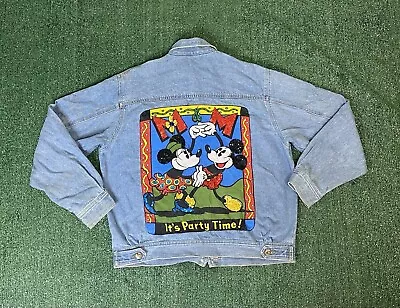 Vintage The Disney Store Mickey Mouse & Friends Denim Jean Jacket Size M • $31.99