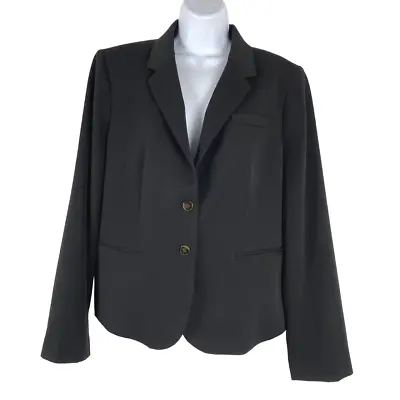 J.Crew Womens Original Schoolboy Blazer Jacket 2XL Black Polyester Blend CJ-1437 • $41.97