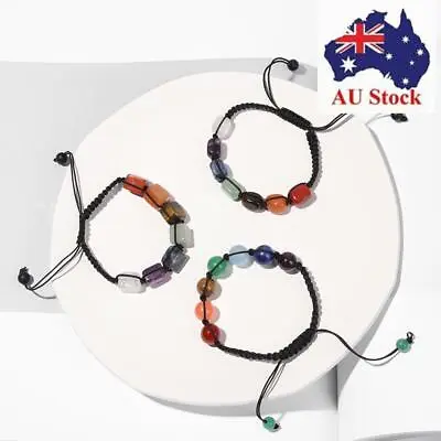 Braided Bracelet Reiki Healing Natural Mineral Beads 7 Chakra Bracelets • $12.63