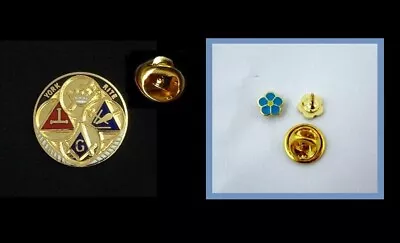 LOT 2 Masonic York Rite & Forget Me Not Flower Freemason Lapel Pin • $11.89