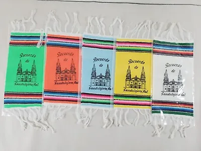 5 Mexican Recuerdo De Guadalajara Jalisco Mini Serape Souvenir Blanket Rugs • $10.87