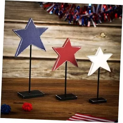 3 Pcs 4th Of July Patriotic Table Centerpiece Decoration Rustic Wooden Vintage • $20.49