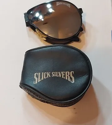 Vintage Slick Silvers Foldable Aviator Sunglasses With Carrying Case  • $14.99