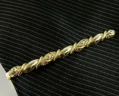 Elegant Tie Clip Bar Swirl Design 2  5cm Mens Jewelry • $12.50