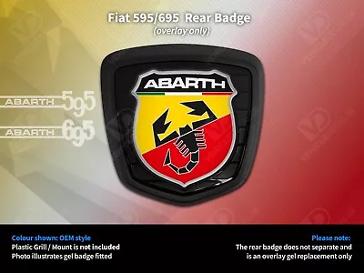 Fiat 500 Abarth 595 695 Turismo Competizione Oem Style Rear Grill Badge Overlay • £9.95