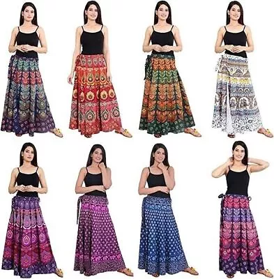 Vintage  New Cotton Magic Wrap Around Skirt Printed Women Dress  5 Pcs • $74.22