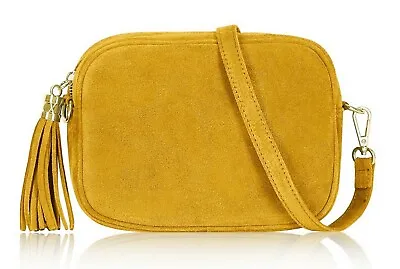 Handbag Bliss Trendy Handmade Suede Camera Style Bag Italian Crossbody Shoulder • £47.99