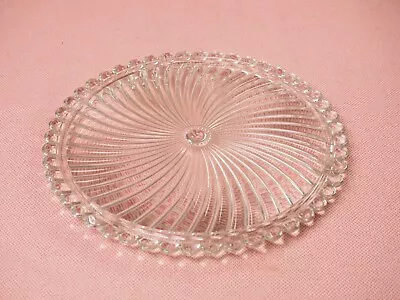 Vintage 12-1/2 Inch Diameter Glass Footed Swirl Crystal Cake Plate • $15