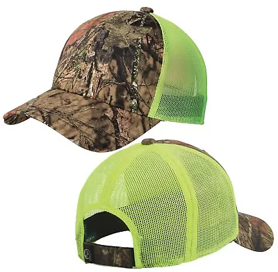 Mossy Oak Break Up Country/ Neon Yellow Camo Baseball Cap Hat Mid Structured NEW • $9.95