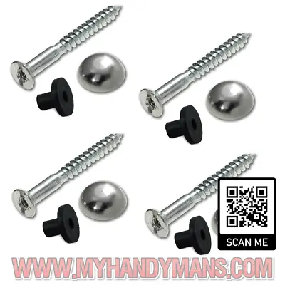 £3.50 • Buy Mirror Screws Brass Or Dome Capped With Washer Grommets Various Sizes And Length