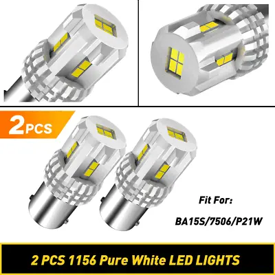 2X White 1156 BA15S P21W 7506 1141 1095 7506 1156 LED Reverse Backup Light Bulbs • $12.99