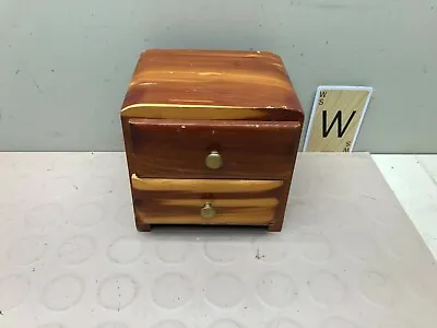 Vintage Wood Jewelry Box Chest 2 Drawers Souvenir Cedar Mini Chest - Osage MN • $2.63