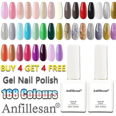 Anfillesan Gel Nail Polish Soak Off Nail Art UV Varnish Color Top Coat Gel 15ML • $1.10