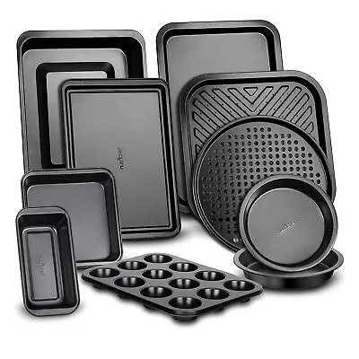 Deluxe Nonstick Carbon Steel Stackable 10 Piece Kitchen Bakeware Set (Used) • $35.91