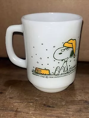 Vintage Fire King Snoopy Mug Cup “I Hate When It Snows On My French Toast” 4” • $24.99