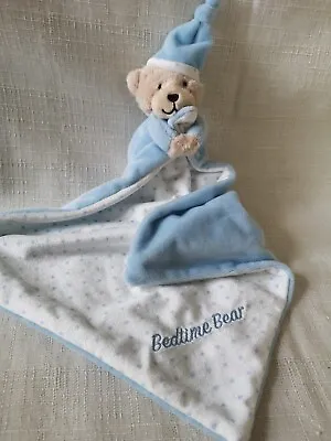 Mothercare Blue Bedtime Bear Comforter Blankie Soother Star Rattle Plush Spare. • £13.99