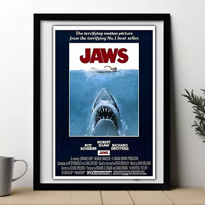Classic 1975 Jaws Movie Print - Print Poster Wall Art - Free Shipping • $29.99
