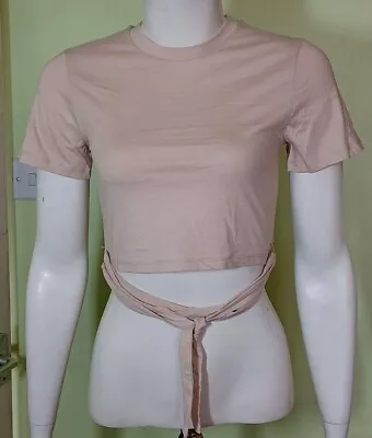 £12 • Buy New Topshop Crop Tee With Tie Waist Sand UK 6