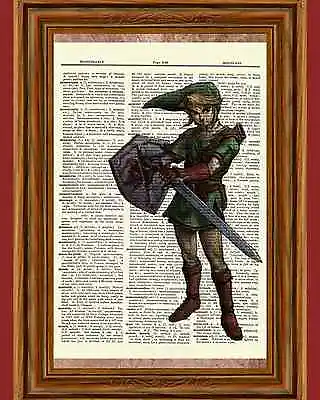 $5.99 • Buy  Legend Of Zelda Link Dictionary Art Print Poster Picture Video Game Character