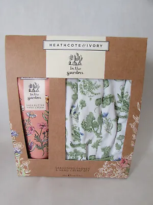 Heathcote & Ivory In The Garden Scented Hand Cream & Gardening Gloves Set 3.38oz • $18