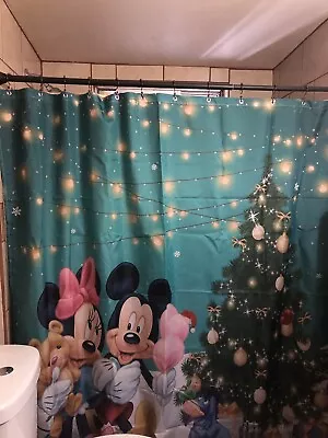 Disney Christmas Shower Curtain Mickey & Minnie • $25