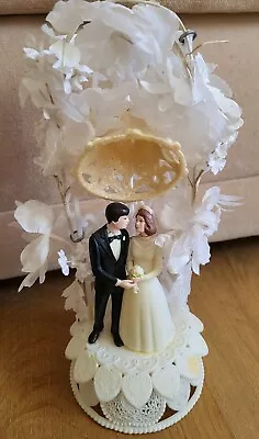 Vintage Wedding Cake Topper Bride & Groom - Bell -- 11  High • $15