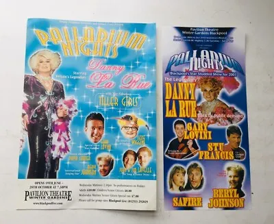 Danny La Rue Palladium Nights Blackpool 2001 Show Flyer Hand Pamphlet Set • £5.85