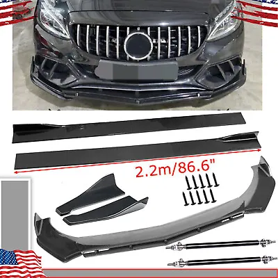 Carbon Fiber Front Bumper Lip Side/ Skirt Strut Rods/ For Mercedes Benz C Class • $149.99