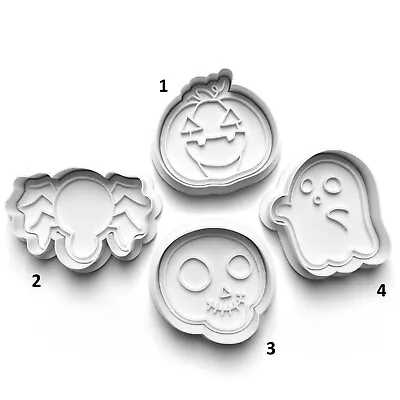 $10.37 • Buy Halloween Ghost Pumpkin Cookie Cutter Embosser Stamp Fondant Set High Quality