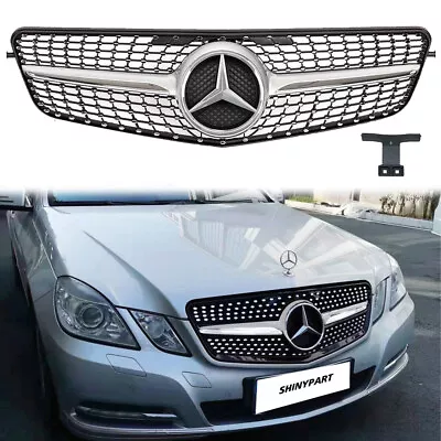 For Mercedes-Benz W212 E Class E350 E550 2010-2013 Diamond Front Grille W/Emblem • $129.89