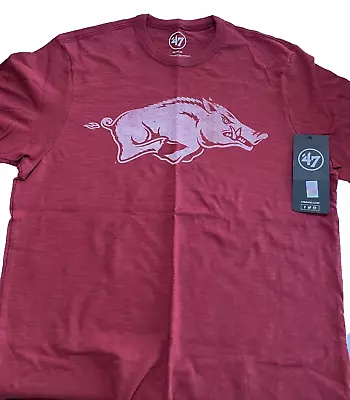 ‘47 Brand Arkansas Razorbacks Red T-shirt - Vintage Faded Hog Logo Men's M 2XL • $17.95