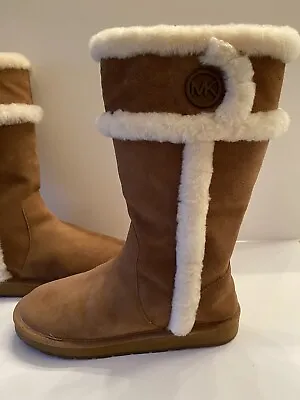 Michael Kors Tall Suede Boots Authentic Shearling Sz 10 Tan Excellent Condition! • $50