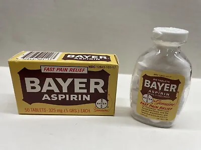 Vintage Bayer Aspirin Plastic Bottle 50 Ct Tablet Unused With Box 1989 • $11.99