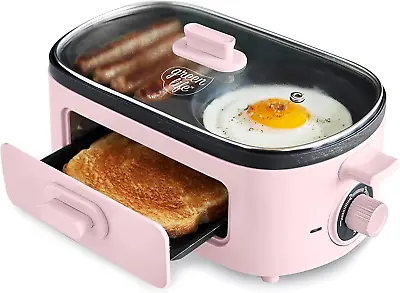 3-In-1 Breakfast Maker Station Healthy Ceramic Nonstick Dual Griddles For Eggs  • $57.57